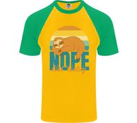 Bradipo No Non Oggi Divertente Pigro Uomo S/S Baseball T-Shirt