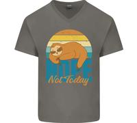 Bradipo Nope Non Oggi Divertente Pigro Maglietta In Cotone A V Per Uomo