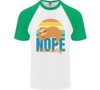 Bradipo Nope Non Oggi Divertente Pigro Maglietta S/S Da Baseball Per Uomo