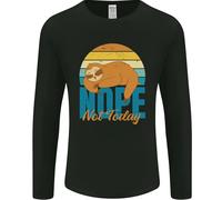 Bradipo Nope Non Oggi Divertente Pigro Uomo Manica Lunga T-Shirt