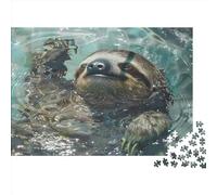 Bradipo Puzzle Impossible 1000 Pezzi Nuotare nell'acqua Decorazione Per La Casa. Rilassamento E Intelligence Per Adulti E Bambini Da 12 Anni 1000pcs (75x50cm)