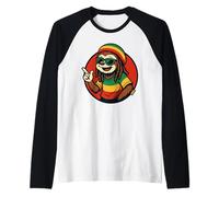 Bradipo Rasta Dread Occhiali da Sole Segno Peace Maglia con Maniche Raglan