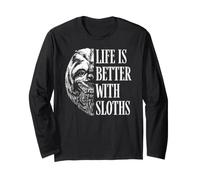 Bradipo Retro Vintage Life Is Better with Sloths Maglia a Manica