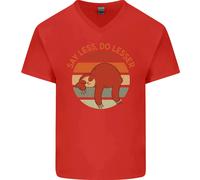 Bradipo Say Less Do Lesser Slogan Divertente Uomo Scollo A V Cotone T-Shirt