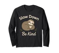 Bradipo Slow Life Bradipo Yoga Etico Vivere Anti-Hustle Maglia a Manica