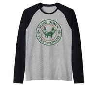 Bradipo Slow Life Bradipo Yoga Etico Vivere Anti-Hustle Maglia con Maniche Raglan