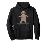 Bradipo su Skateboard Felpa con Cappuccio