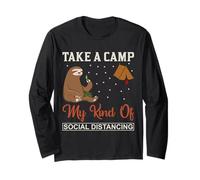 Bradipo Take A Camp My Kind of Social Distancing Campeggio Regalo Maglia a Manica