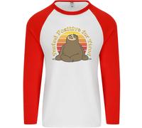 Bradipo Testato Positive Per Stanco Divertente Pigro Uomo L/S Baseball T-Shirt