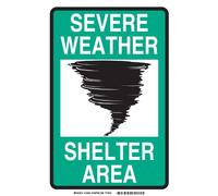 Brady 103595 Plastica, 35,6 x 25,4 cm Legenda "Zona riparo dalle intemperie severe"