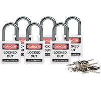 Brady 118966 - Lucchetto di sicurezza compatto, 6 lucchetti, colore: Bianco