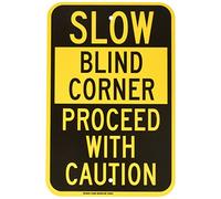 Brady 124465 Segnale di controllo del traffico, leggenda "Slow Blind Corner Proceed with Caution", altezza 45,7 cm, larghezza 30,5 cm, nero su giallo