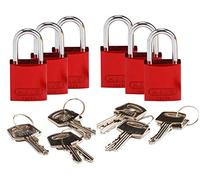 Brady 133261 Keyed Padlock, different Key, aluminum (confezione da 6)
