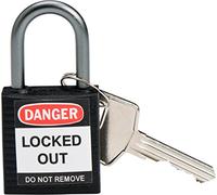 Brady 143166, Lucchetto di sicurezza compatto nero (confezione da 12 pezzi)