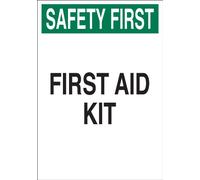 Brady 22644 - Targa in plastica per primo soccorso, 25,4 x 17,8 cm, Legend "First Aid Kit"