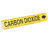 Brady 4019-C Bradysnap-On - Pennarello per tubi, B-915, nero su giallo a spirale stampato foglio di plastica, leggenda "anidride carbonica"