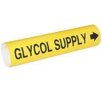 Brady 4190-D Bradysnap-on - Pennarello per tubi, B-915, foglio di plastica stampato a spirale nero su giallo, leggenda "fornitura di glicole"