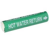 Brady 5831-I High Performance - Marcatore a tubo avvolgente, B-689, poliestere sovraplaminato bianco su verde Pvf, leggenda "Hot Water Return"