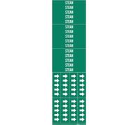Brady 7412-3C-PK, marcatore per tubi a vapore con frecce bianche su verde 3 per carta, 5 pezzi, leggenda 'STEAM'