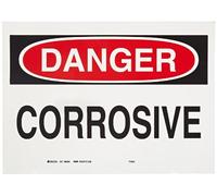 Brady 84368 - Targa in poliestere B-302, 35,6 cm di larghezza x 25,4 cm di altezza, colore: nero e rosso su bianco chimico e materiali pericolosi, intestazione "Danger", Legend "Corrosive"