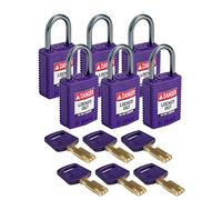 Brady CPT-PRP-25AL-KD6PK Lucchetto SafeKey, viola, 6,6 cm H x 3,2 cm L x 1,9 cm D