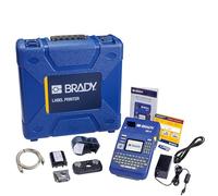 Brady Kit stampante per etichette portatile M510 Etichettatrice industriale per etichette resistenti agli agenti chimici, con custodia, batteria, cavo di alimentazione UK e cartuccia per etichette