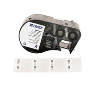 Brady Etichette in Vinile autolaminante per Stampante Etichette BMP41/BMP51/BMP53/M511-260 Etichette Industriali Adesive - Nero su bianco, trasparente (25,40 mm (L) x 25,40 mm (A)) - M4-49-427