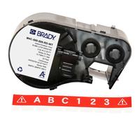 Brady M4C-500-595-RD-WT / 170817, 12.70 mm x 7.62 m, Vinile, testo bianco / sfondo rossa