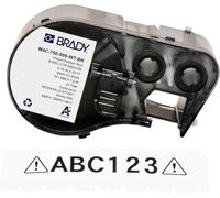 Brady Nastro Etichettatrice per Stampanti M410, M510, M511 - Etichette Industriali Autoadesive - Nero su Bianco (19,05 mm x 7,62 m) - M4C-750-595-WT-BK