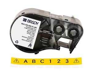 Brady Nastro in Vinile per Stampante Etichette BMP41/BMP51/BMP53/M511 - Etichette Industriali Adesive - Nero su giallo (12,70 mm (L) x 7,62 m (l)) - M4C-500-595-YL-BK