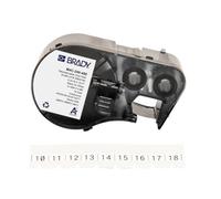 Brady Nastro riposizionabile in vinile per stampanti di etichette M410 & M510 - Etichette autoadesive - Etichette multiuso - Nero su bianco (6,10 mm x 4,88 m) - M4C-240-498
