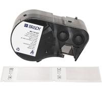 Brady Nastro vinile autolaminante M510/M511 - Etichette vinile autoadesive, nero su bianco, opaco/trasparente (38.10x19.05mm) - M5-116-427