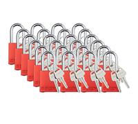 Brady SDAL-RED-38ST-KA24 - Set di 24 lucchetti di sicurezza con chiave uguale di sicurezza, 2 chiavi per serratura, colore rosso, confezione da 24