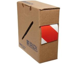 Brady Toughstripe - Nastro a righe, 50,80 mm x 30,48 m, colore: Rosso/Bianco
