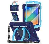 BRAECN Cover per Ipad 9/8/7 Generazione 10,2 Pollici 2021/2020/2019, con supporto con protezione dello schermo incorporata a prova di caduta con cintura a tracolla