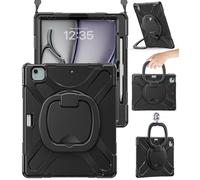 BRAECN Custodia per iPad Air 13" M3 2025/M2 2024, robusta custodia per iPad Pro 12,9 pollici di 6a/5a/4a/3a generazione con cavalletto, impugnatura girevole, tracolla, supporto di ricarica wireless