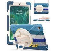 BRAECN - Custodia per iPad da 9,7", resistente e antiurto, con tracolla regolabile, supporto per Apple iPad 6th 5th 9,7", colore: Blu arcobaleno