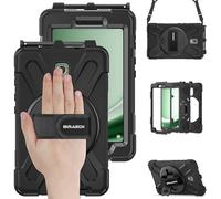 BRAECN Custodia per Tab Active 5/Active 3 8 Pollici, Antiurto Robusto Cover con Supporto Girevole a 360° e Cinturino a Mano, Portapenne, Tracolla Portatile, Nero