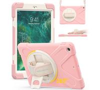 BRAECN - Custodia protettiva antiurto per iPad di 6a generazione, per bambini, con tracolla, per Apple iPad 6/5a generazione 2018/2017 A1893/A1954/A1822/A1823-Sakura, colore: Rosa
