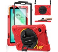 BRAECN per Cover Samsung Galaxy Tab A11 8.7 Pollici 2025 SM-X130/X133/X135, Custodia Antishock con Protezione Schermo, Supporto Girevole a 360°, Tracolla, Portapenne, Rosso