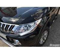 Bragan™ Cover Fari Cromate 2 Pezzi per Mitsubishi L200 Triton Strada 2015-2019