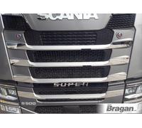 Bragan Front Grill Cromatura Acciaio SUS 304 Scania R S 2017+ 8 Pezzi