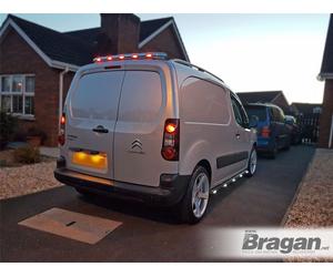 Bragan Rear Roof Bar + 5 LED Multi Funzione Per Citroen Berlingo 2008-2016 Inox