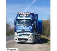 Bragan™ Roof Bar 63mm Chrome Per Mercedes Arocs BigSpace Cab + Spot Amber
