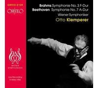 Johannes Brahms Symphony No. 3/symphony No. 7 (Klemperer, Vienna Symphony) (CD)