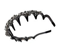 Braid Headbands for Women, Elegant Braid Rhinestones Headbands with Teeth, Anti-Slip Hair Hoop Decorative, Girls Women Wedding Brides Dating, Music Festivals, ABS Material, 14x14x4cm Sparkly Band