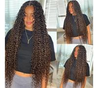 Braiding hair, Capelli umani sfusi a onde profonde for intrecciare Capelli vergini castano scuro Micro trecce for capelli,Human hair braiding hair(24 24 inch)