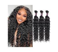Braiding hair， Extension di capelli umani vergini brasiliani ricci profondi senza trama, 100 g/pacco,Human hair braiding hair(20inch)
