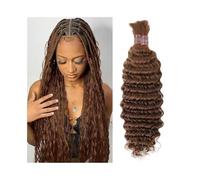 Braiding hair， Extension for capelli con trecce boho senza trama, onde profonde,Human hair braiding hair(22inch)