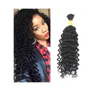 Braiding hair， Extension for capelli umani Water Wave 100g 14-28 pollici ricci capelli umani sfusi for intrecciare,Human hair braiding hair(18 Inch)